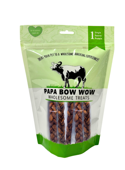 Papa Bow Wow – Water Buffalo Bully Sticks – Braided 12″