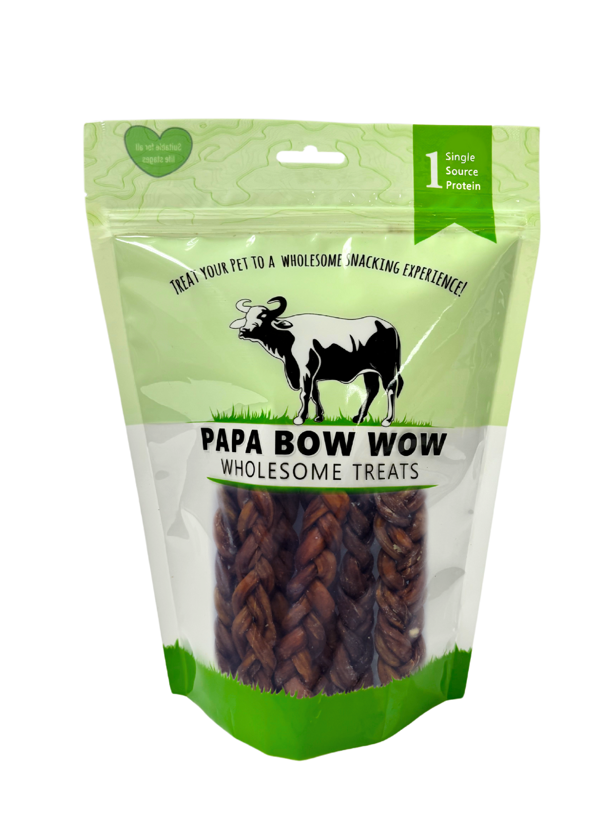 Papa Bow Wow – Water Buffalo Bully Sticks – Braided 12″