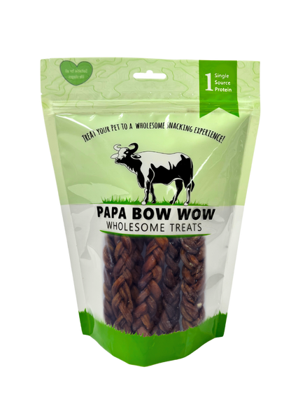 Papa Bow Wow – Water Buffalo Bully Sticks – Braided 12″